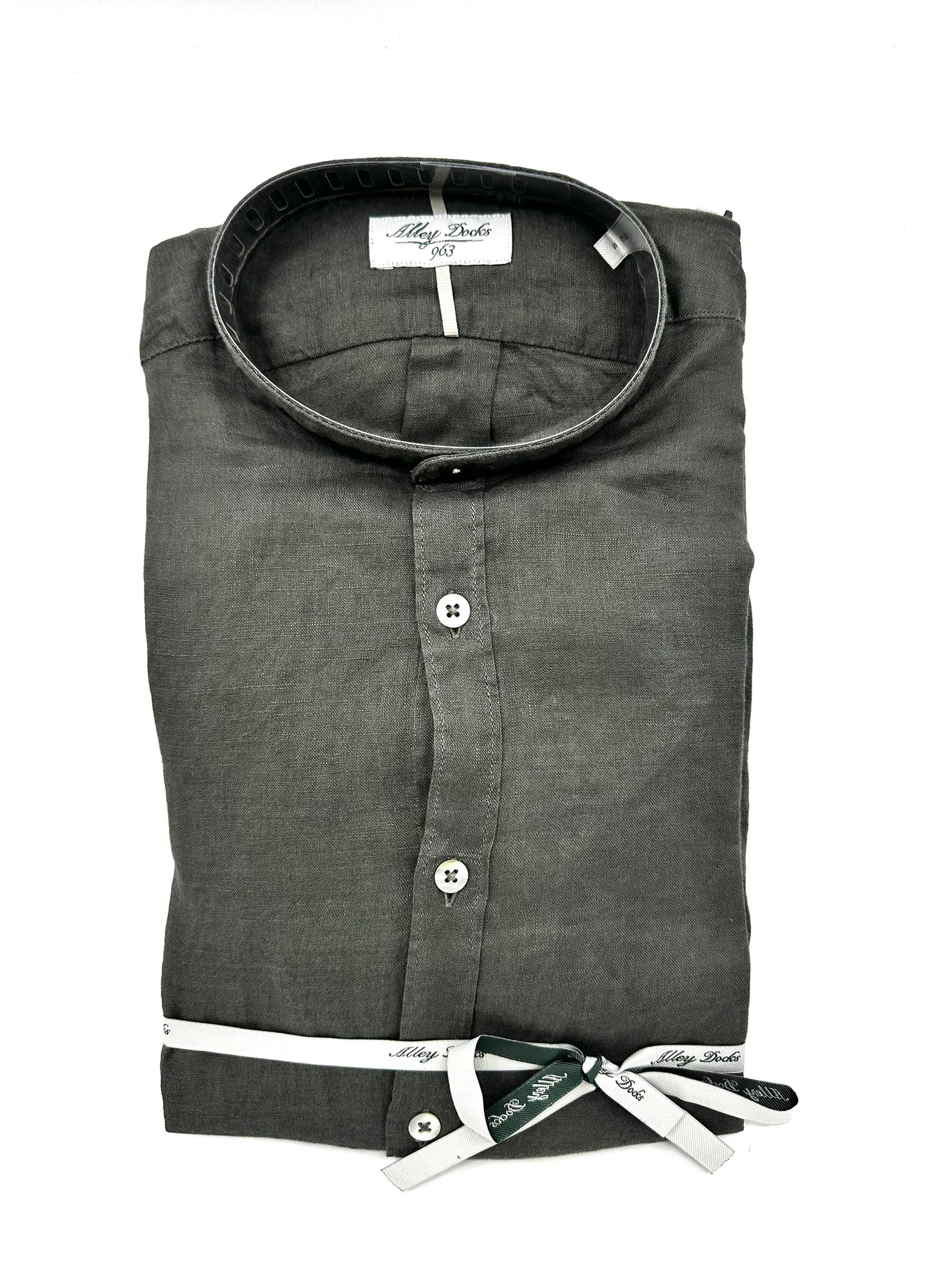 Camicia Collo Coreana Lino