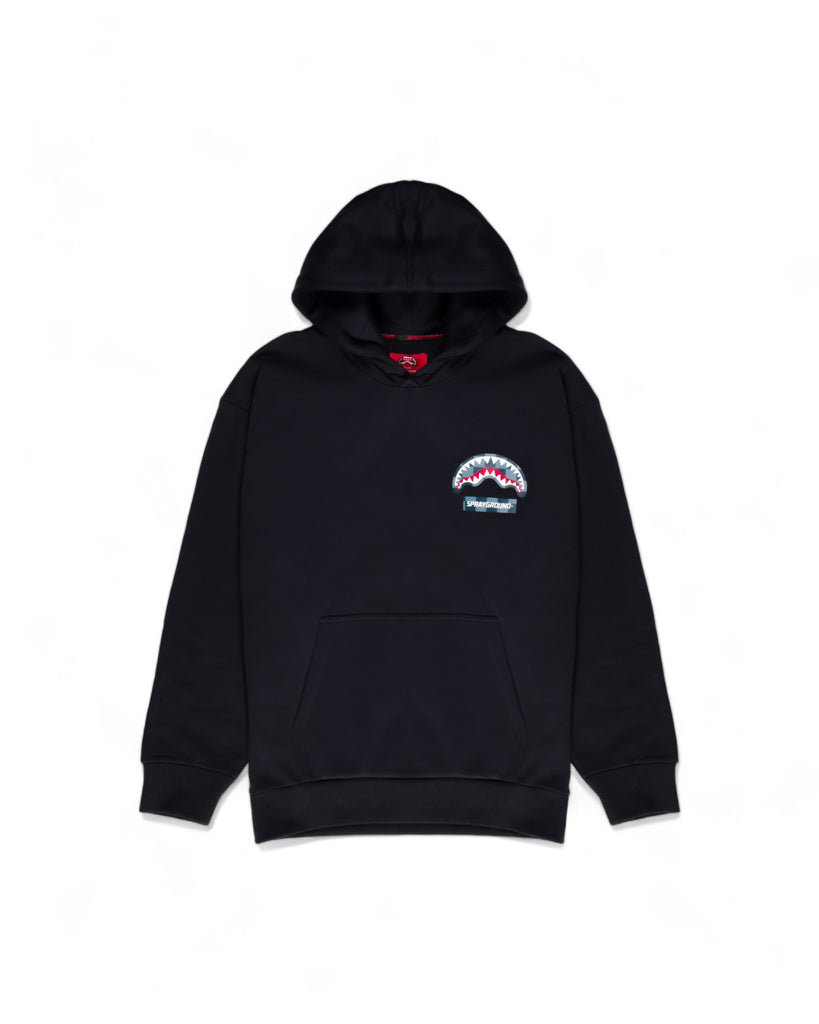 Checkered Shark Hoodie Black