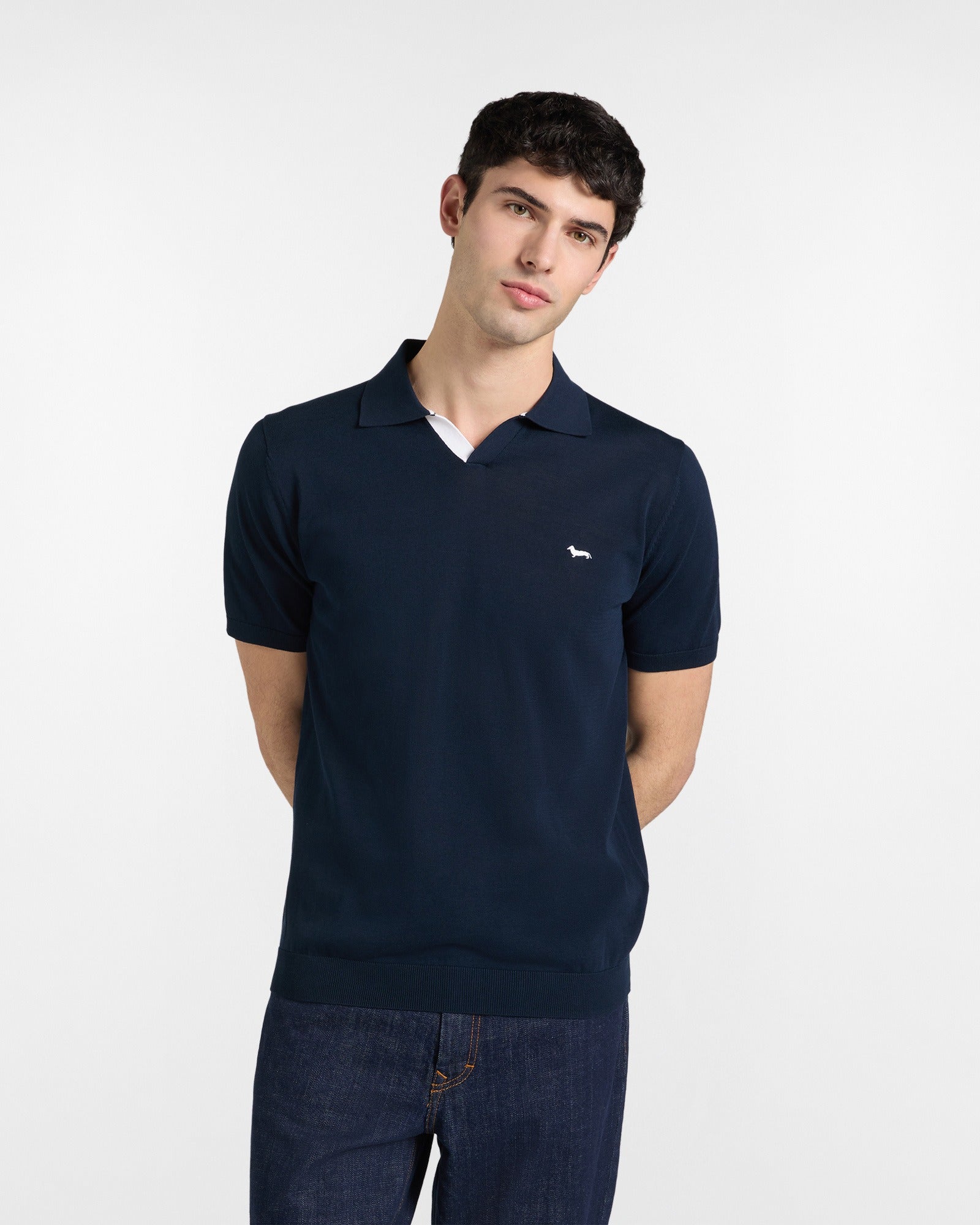 Polo in maglia scollo a V