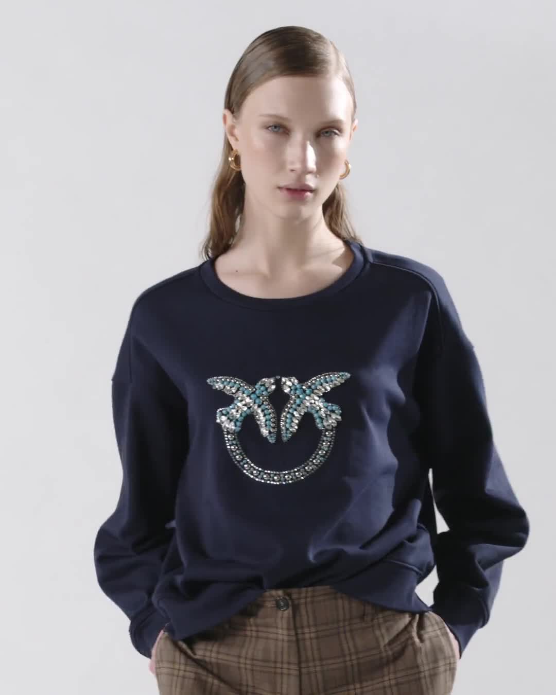 Felpa NELLY MAGLIA LOGO BIRDS