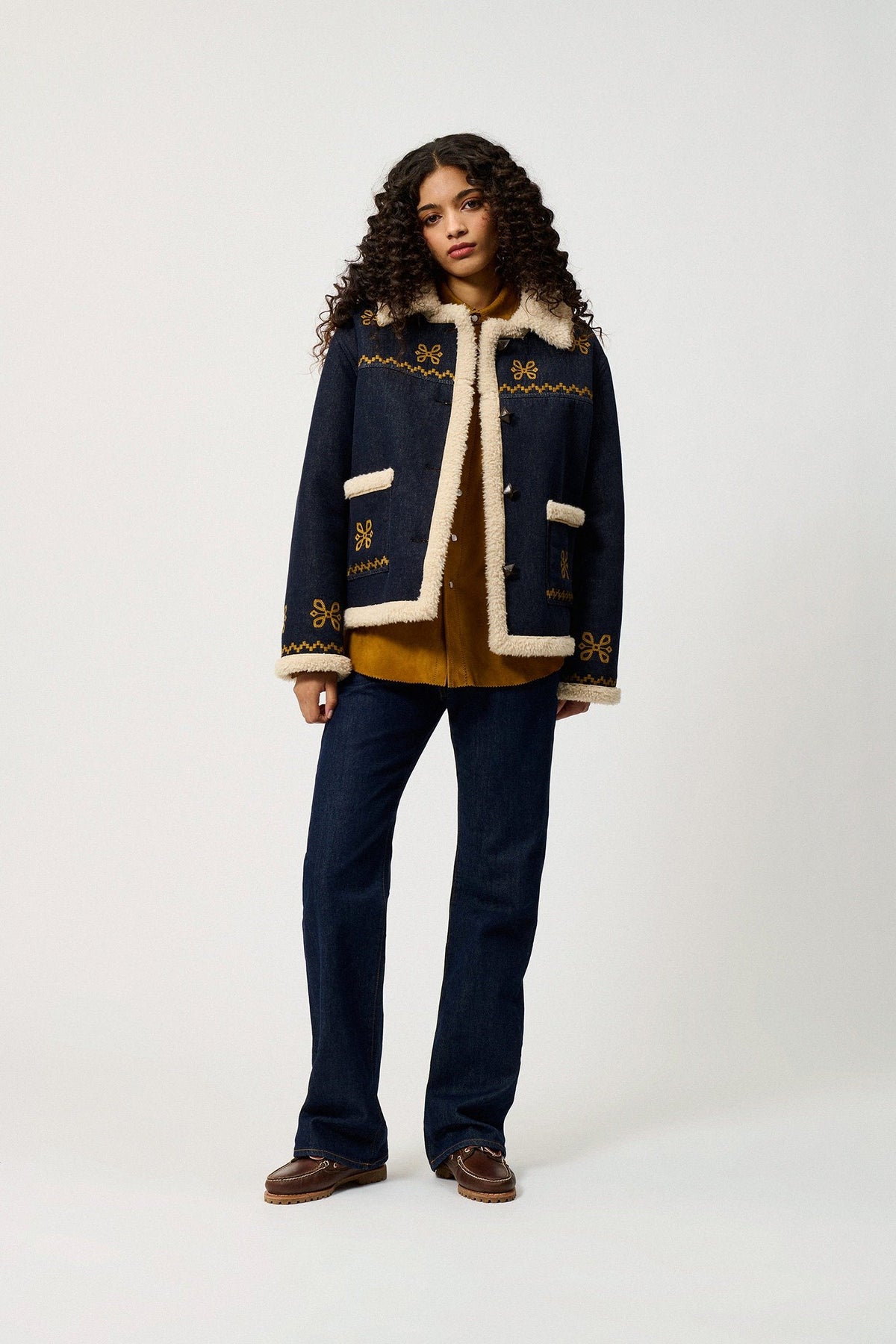 Chuba coat OLD GLORY Denim & Shearling Rinse