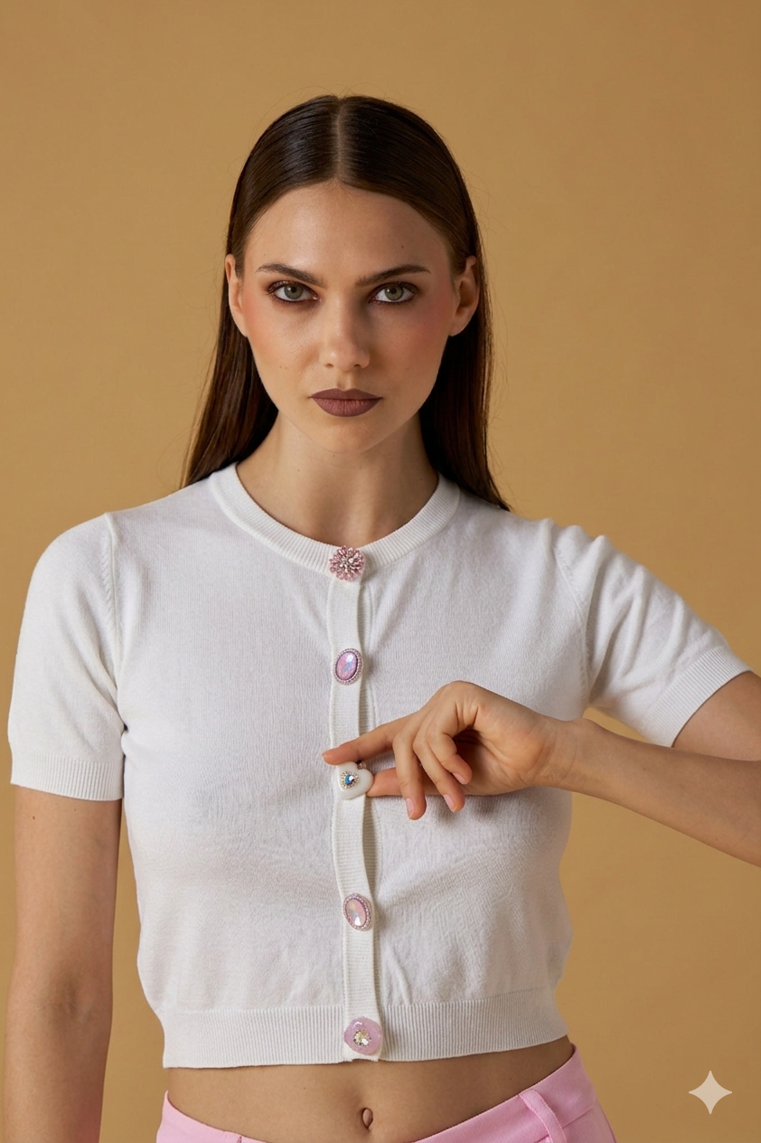 Cardigan bottoni rainbow