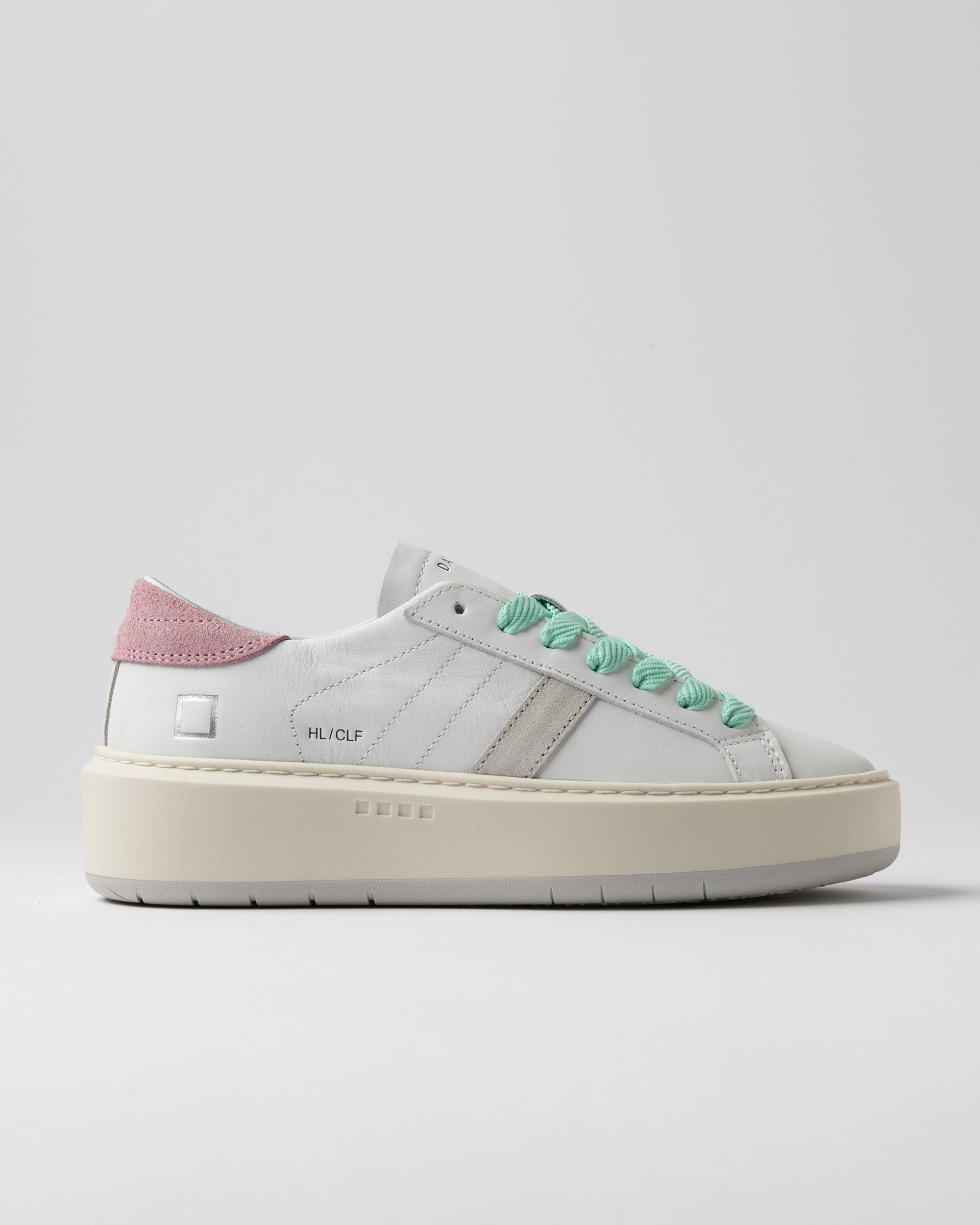 Sneakers HILL LOW PLATFORM CALF WHITE-PINK