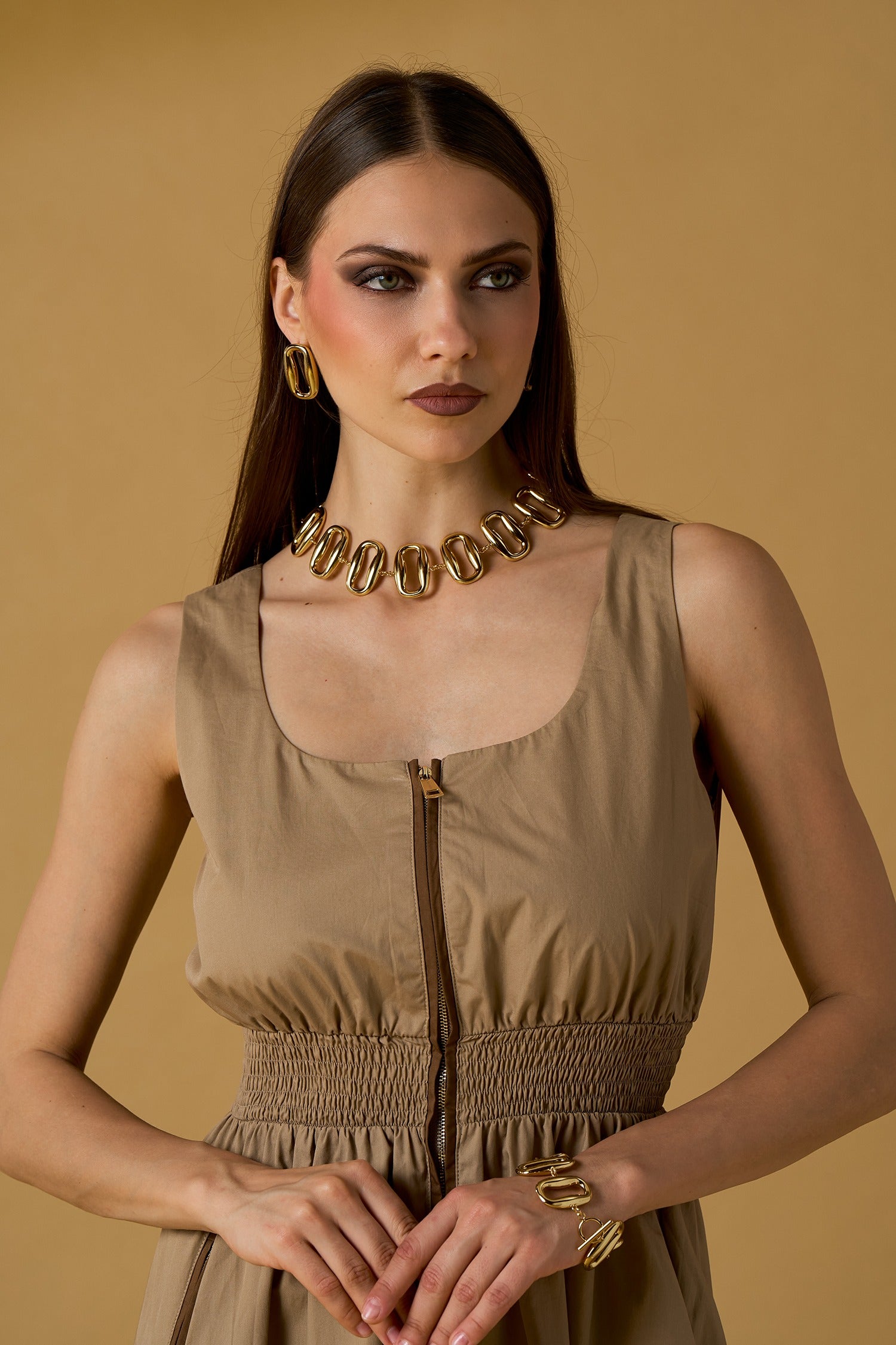 Abito punto smock cotone