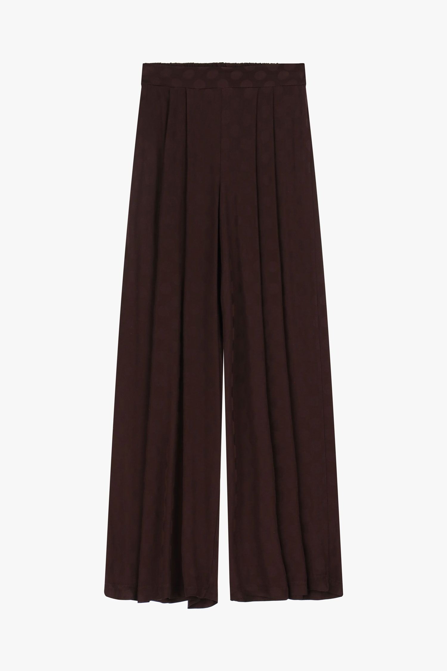 Pantaloni palazzo stampa pois vita alta