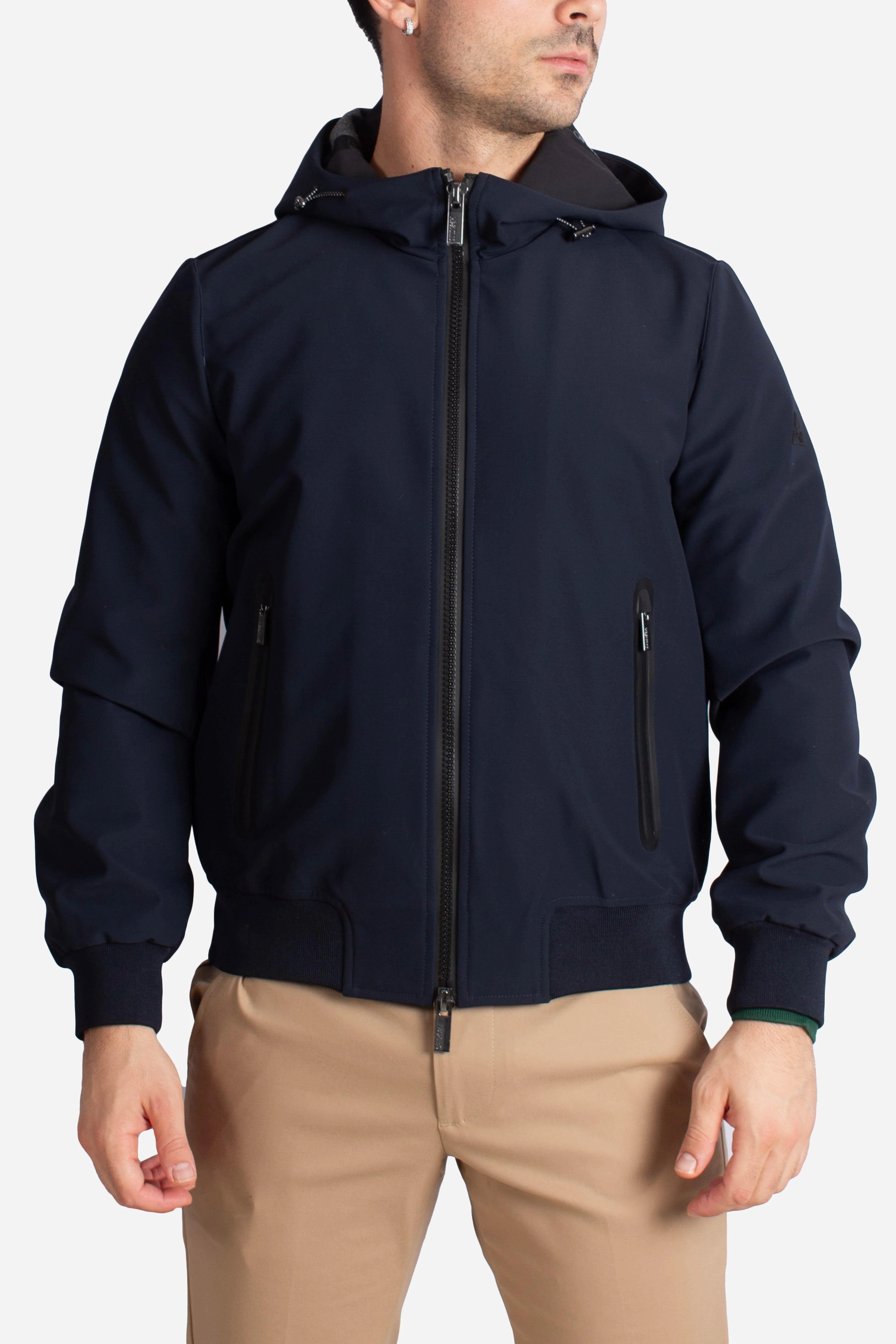 Bomber Cappuccio Zip Tech Bonded