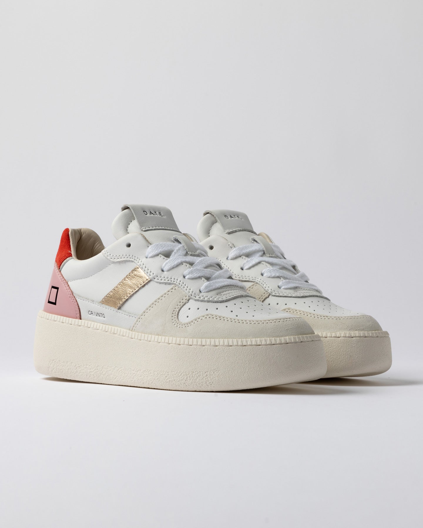 Sneakers COURT PLATFORM VINTAGE WHITE-RED