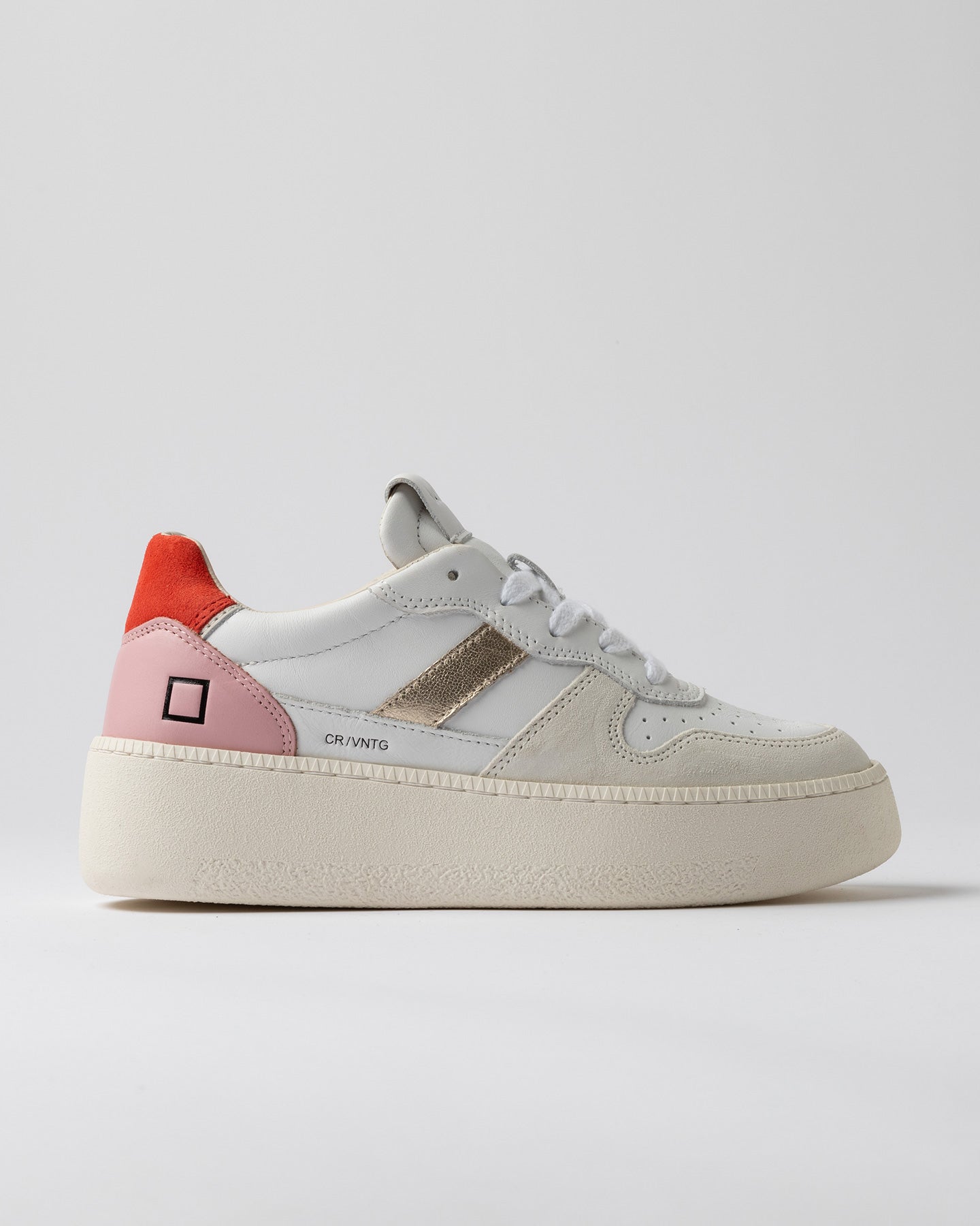 Sneakers COURT PLATFORM VINTAGE WHITE-RED