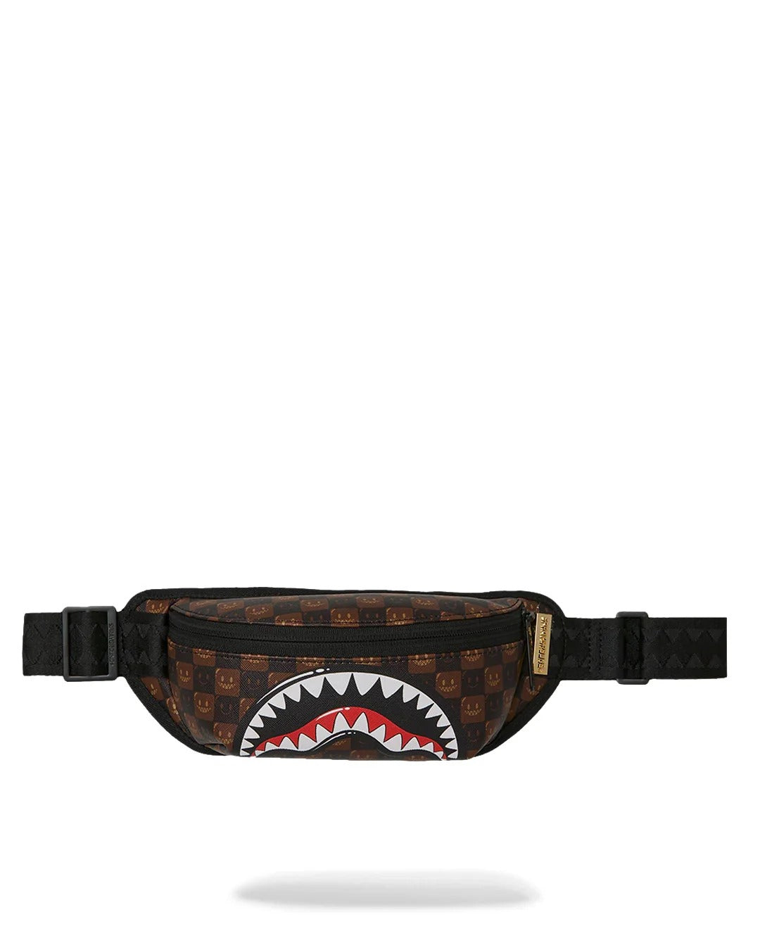 Shark in Paris WTF Bubble Brown Check Crossbody