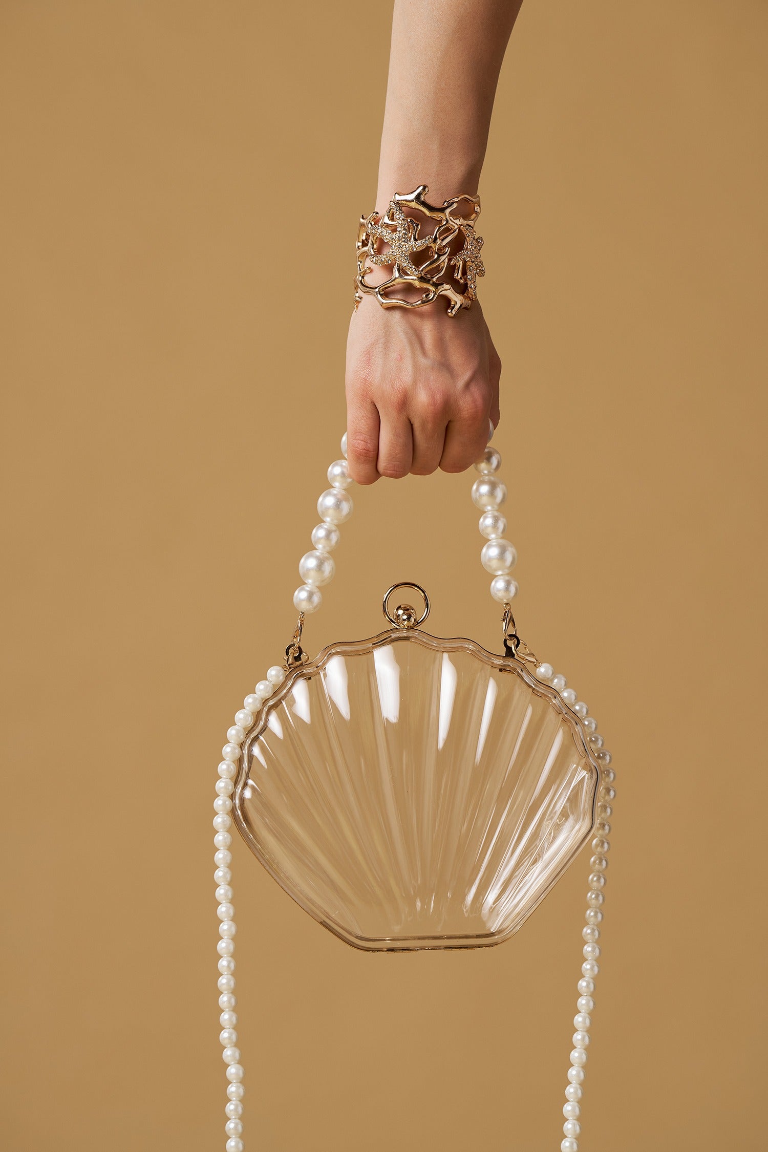 Borsa conchiglia trasparente