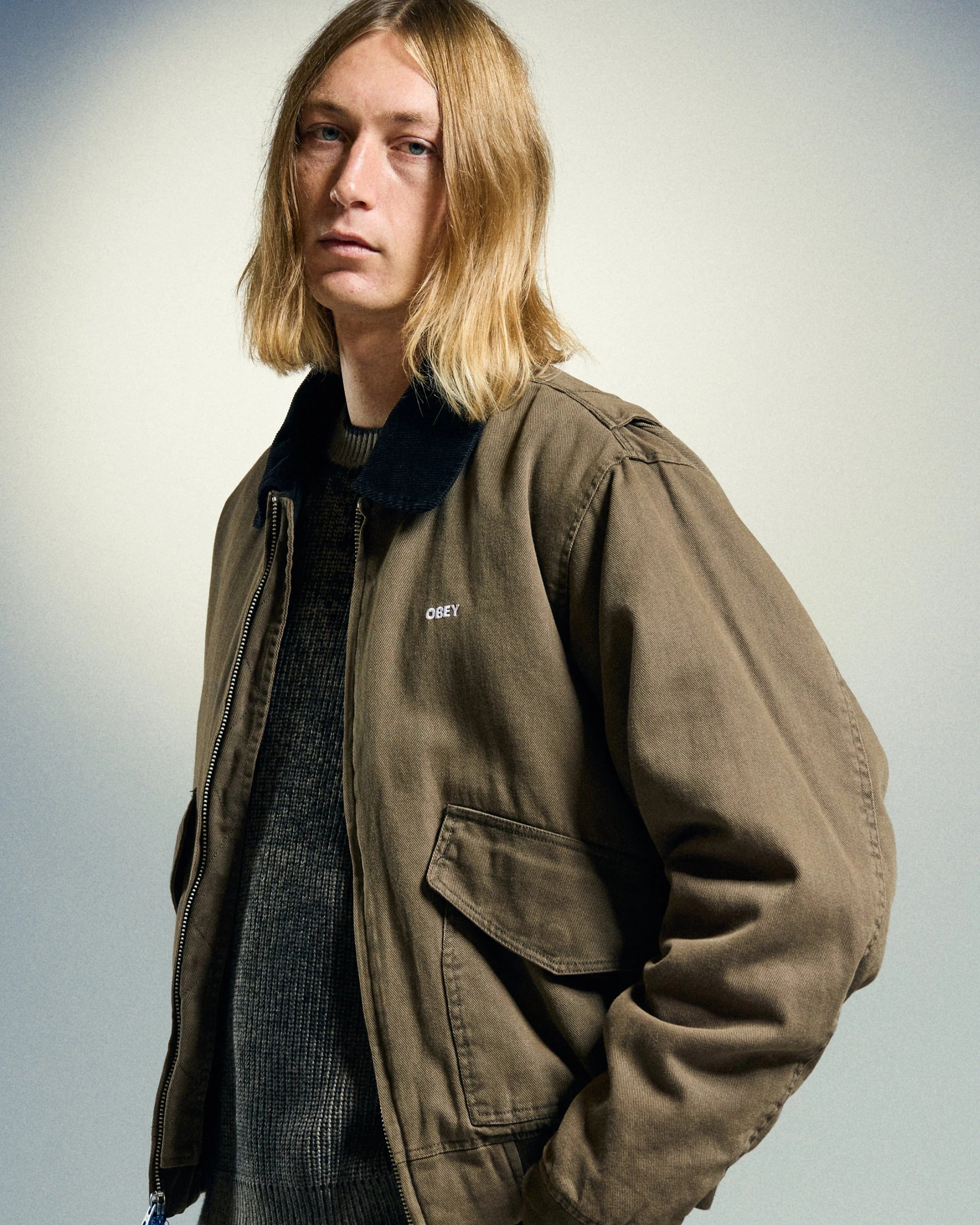 Giubbotto OBEY FADE WASH CWU JACKET