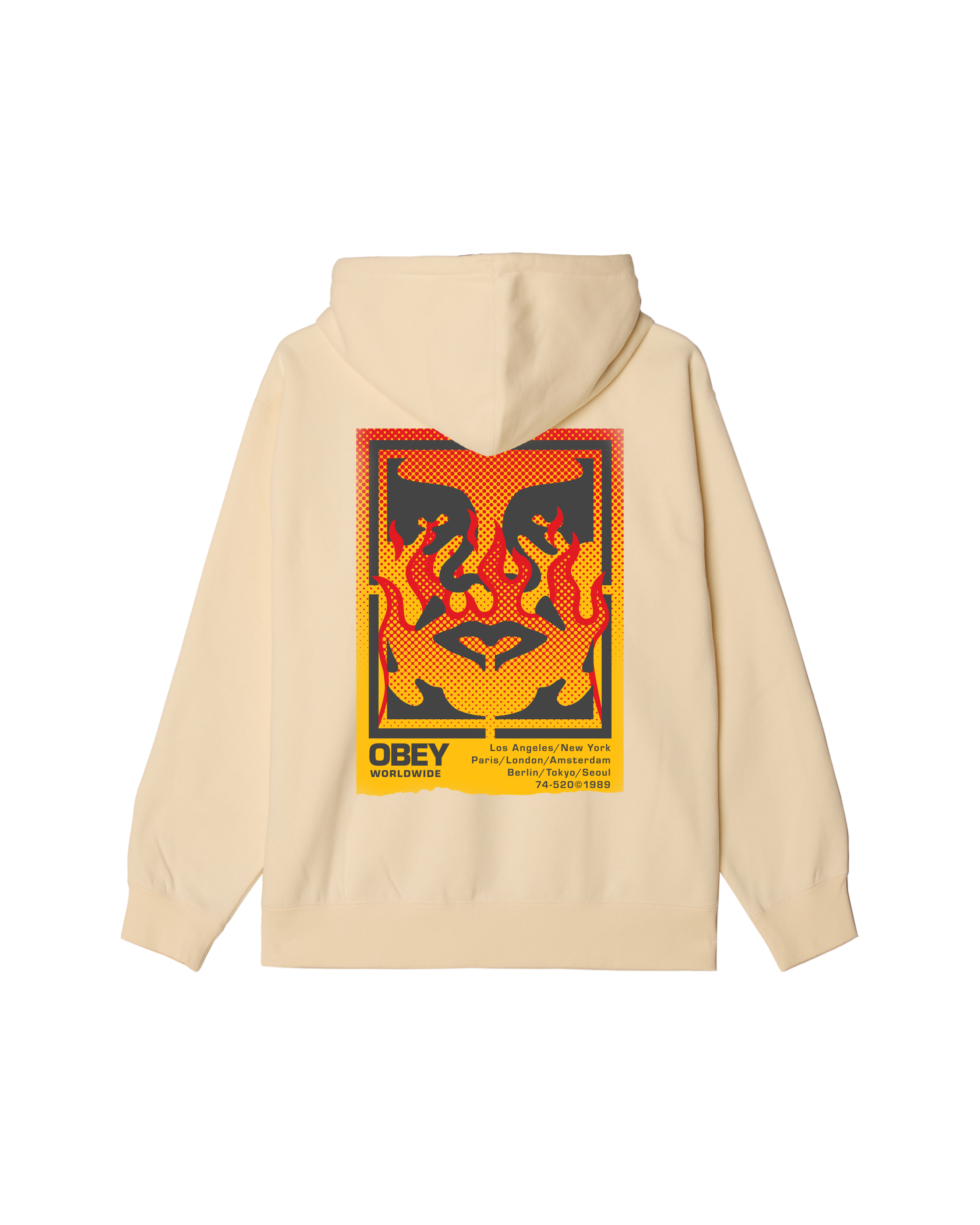 Felpa Cappuccio OBEY ICON STENCIL FLAME