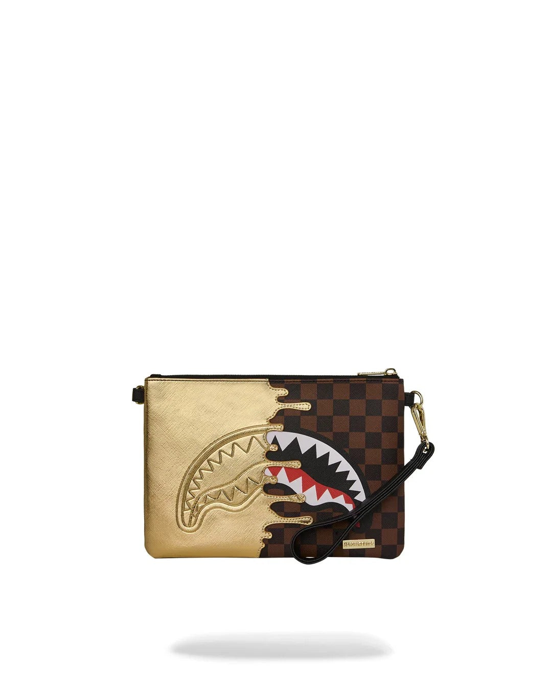 Shark in Paris Gold Drip Crossover Clutch