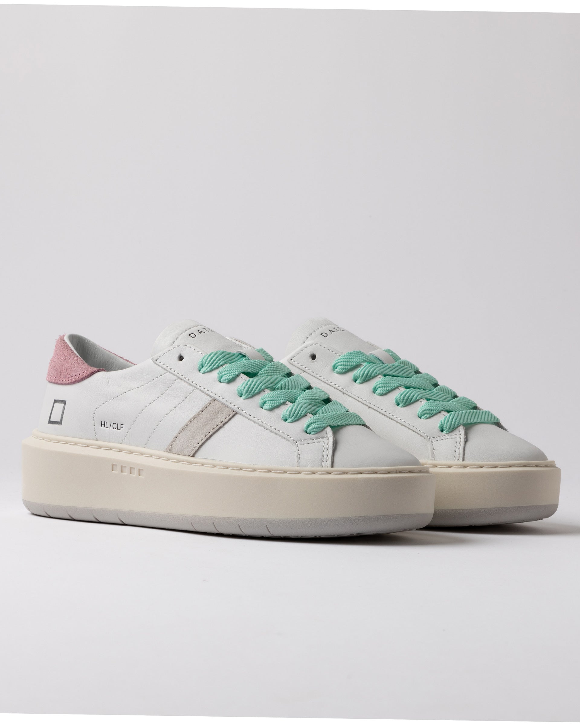 Sneakers HILL LOW PLATFORM CALF WHITE-PINK