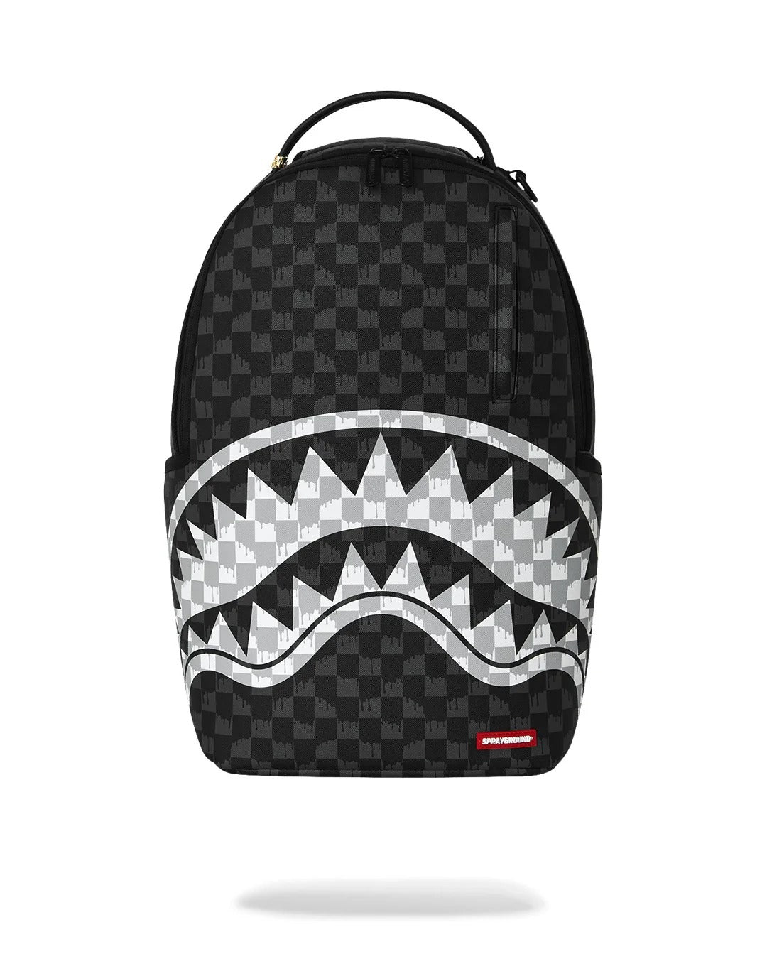 Black & White Drip Check Shark Backpack