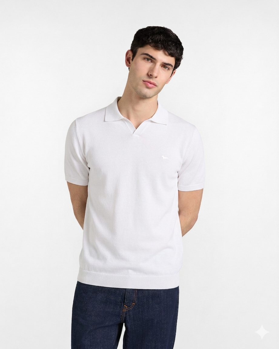 Polo in maglia scollo a V