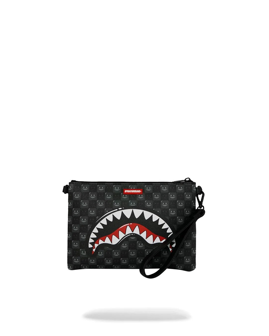 Shark in Paris  WTF Bubbly Black Check Crossover Clutch