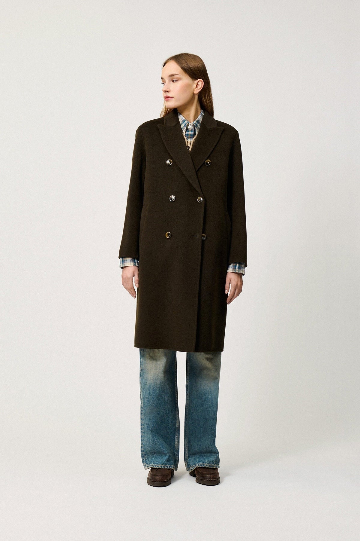 Coat Double Breast WOMAN Drap Merino