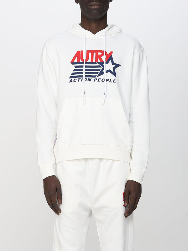 AUTRY HOODIE ICONIC MAN ACTION WHITE - M A R K E T S T O R E